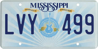 MS license plate LVY499