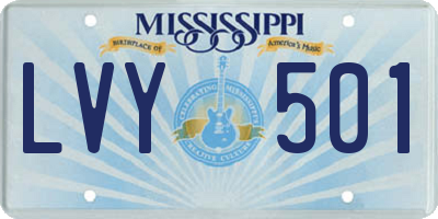 MS license plate LVY501