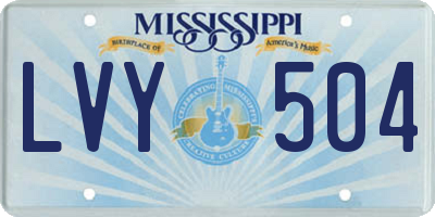 MS license plate LVY504