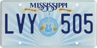 MS license plate LVY505