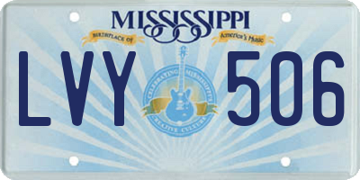 MS license plate LVY506