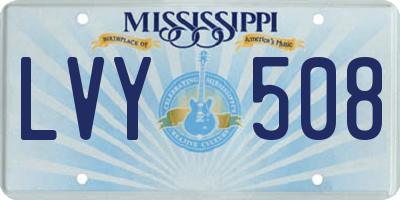 MS license plate LVY508