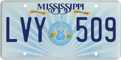 MS license plate LVY509