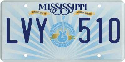MS license plate LVY510