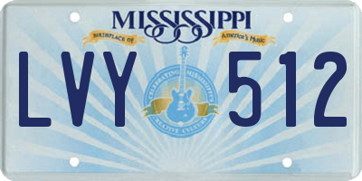 MS license plate LVY512