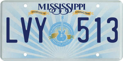 MS license plate LVY513