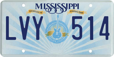 MS license plate LVY514