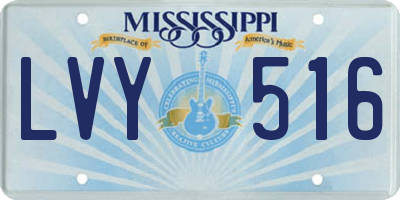 MS license plate LVY516
