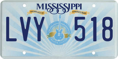 MS license plate LVY518