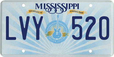 MS license plate LVY520
