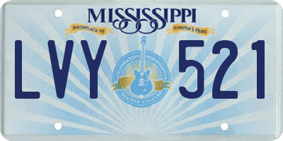MS license plate LVY521
