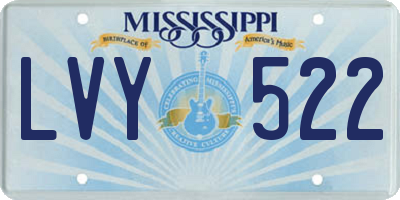 MS license plate LVY522