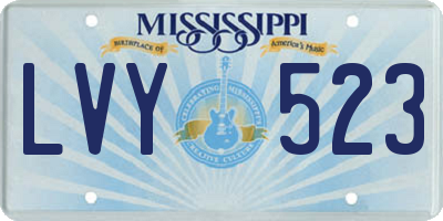 MS license plate LVY523