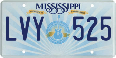 MS license plate LVY525