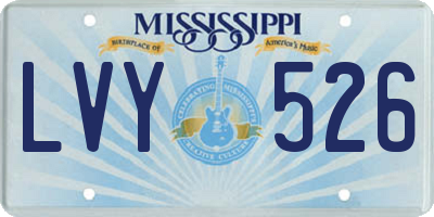 MS license plate LVY526