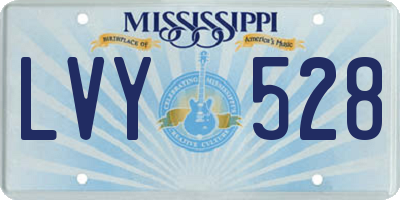 MS license plate LVY528