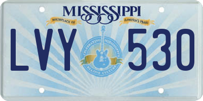 MS license plate LVY530