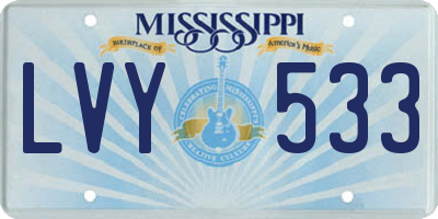 MS license plate LVY533