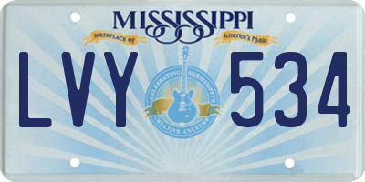 MS license plate LVY534