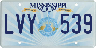 MS license plate LVY539