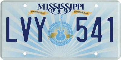 MS license plate LVY541