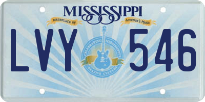 MS license plate LVY546