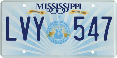 MS license plate LVY547