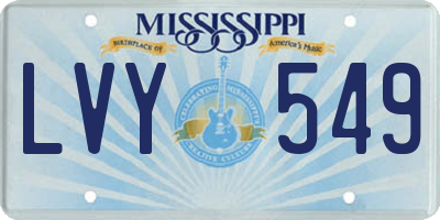 MS license plate LVY549
