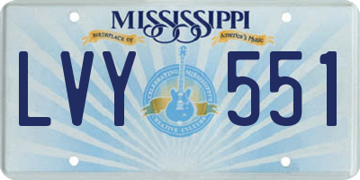 MS license plate LVY551