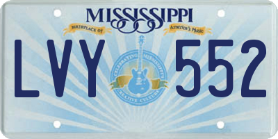 MS license plate LVY552