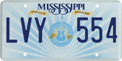MS license plate LVY554