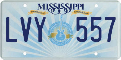 MS license plate LVY557