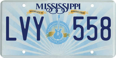 MS license plate LVY558