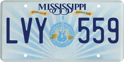 MS license plate LVY559