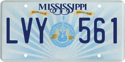 MS license plate LVY561