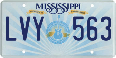 MS license plate LVY563