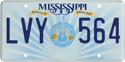 MS license plate LVY564