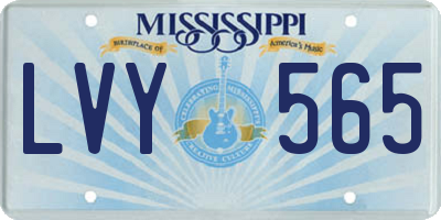 MS license plate LVY565