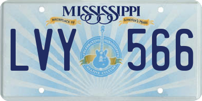 MS license plate LVY566