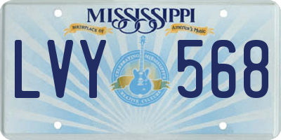 MS license plate LVY568