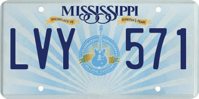 MS license plate LVY571