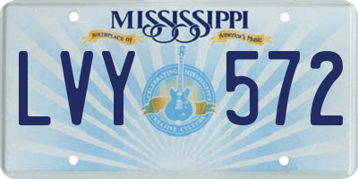 MS license plate LVY572