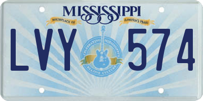 MS license plate LVY574