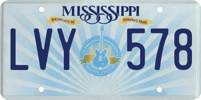 MS license plate LVY578