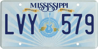 MS license plate LVY579