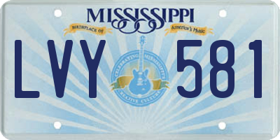 MS license plate LVY581