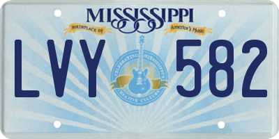 MS license plate LVY582