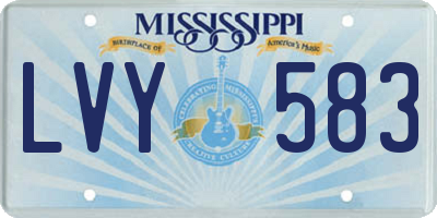 MS license plate LVY583