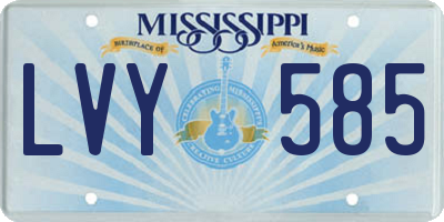 MS license plate LVY585