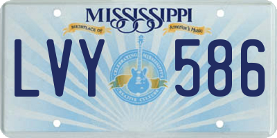 MS license plate LVY586